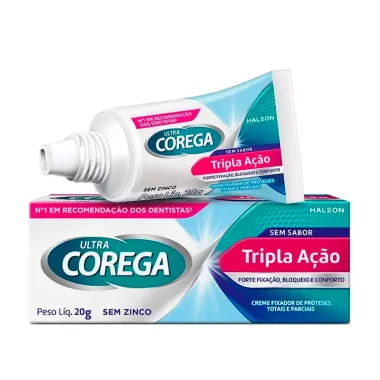 Corega Ultra Creme Fixador de Dentadura Sem Sabor 20g