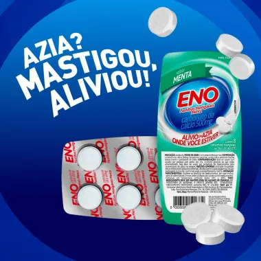 Eno Pastilhas Mastig&aacute;veis Sabor Menta com 8 Unidades