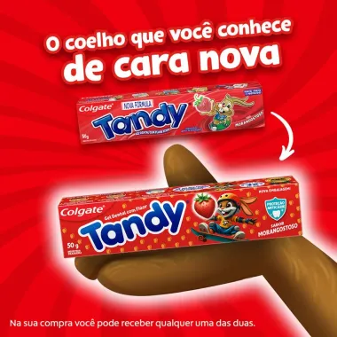 Creme Dental Infantil com Fl&uacute;or Colgate Tandy Morango 50g