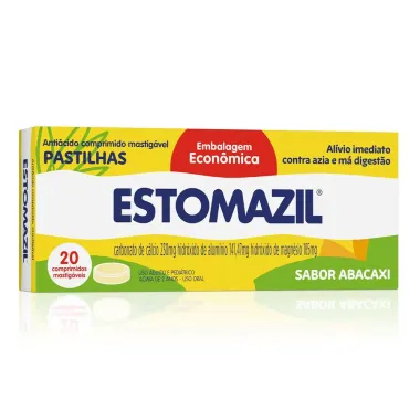 Estomazil Sabor Abacaxi com 20 Comprimidos Mastigáveis