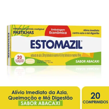 Estomazil Sabor Abacaxi com 20 Comprimidos Mastigáveis