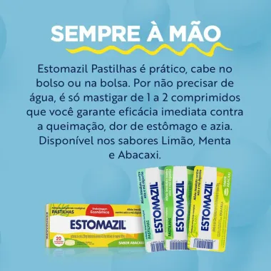 Estomazil Sabor Abacaxi com 20 Comprimidos Mastigáveis