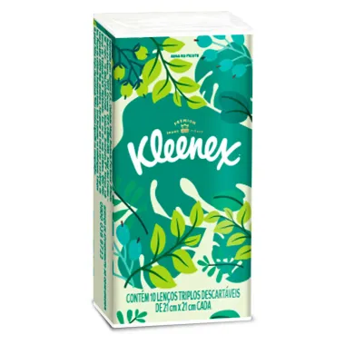 Lenço de Papel de Bolso Kleenex Premium Embalagem Sortida 1 Unidade com 10 Lenços