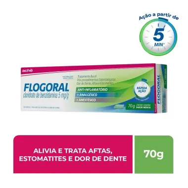 Flogoral Creme Dental Analgésico Menta 70g