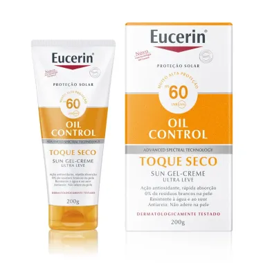 Protetor Solar Corporal Eucerin Sun Oil Control Toque Seco FPS 60 Gel Creme 200g