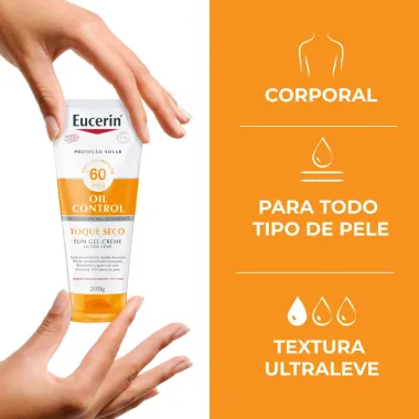 Eucerin Sun Toque Seco FPS 60 Protetor Solar Gel-Creme 200ml