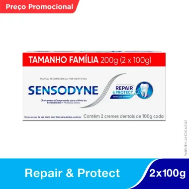 Creme Dental Sensodyne Repair & Protect para Dentes Sensíveis com 2 unidades 100g cada
