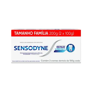 Creme Dental Sensodyne Repair & Protect para Dentes Sensíveis com 2 unidades 100g cada