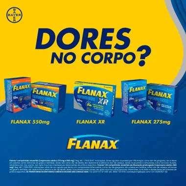 Flanax XR 660mg Bayer Analgésico com 8 Comprimidos Revestidos de Liberação Prolongada