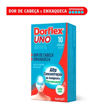 Dorflex UNO Enxaqueca Dipirona 1G 10 Comprimidos Efervescentes