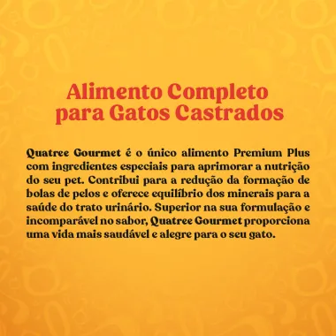 Ração para Gatos Castrados Quatree Gourmet Sabor Mix de Carnes 1Kg