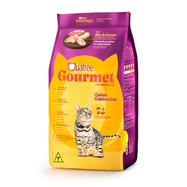 Ração para Gatos Castrados Quatree Gourmet Sabor Mix de Carnes 1Kg