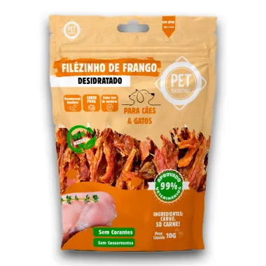 Petisco para Cães e Gatos Pet Saudável Filézinho de Frango Desidratado 10g