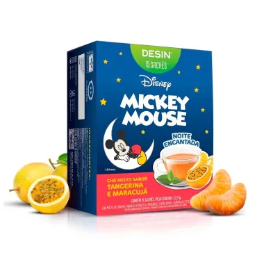 Chá Desinchá Mickey Noite Encantada Tangerina e Maracujá 15 Sachês