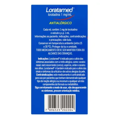 Anti Alergico Loratamed 1 Mg/Ml Xarope 100Ml
