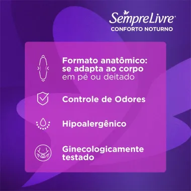 Absorvente Externo Sempre Livre Conforto Noturno Suave 32 Unidades Leve Mais Por Menos