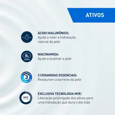 CeraVe Lo&ccedil;&atilde;o Facial Hidratante PM Ultraleve Pele Normal a Seca Sem Perfume 52ml