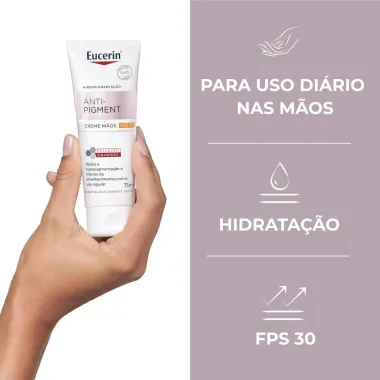Eucerin Anti-Pigment Creme Hidrante Clareador de Mãos FPS 30 75ml