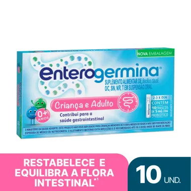 Probiótico Enterogermina Criança e Adulto 10 Frascos de 5ml Cada