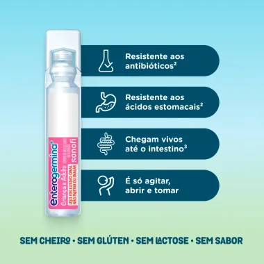 Probiótico Enterogermina Criança e Adulto 10 Frascos de 5ml Cada