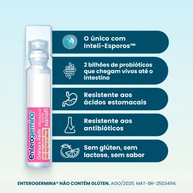Probiótico Enterogermina Criança e Adulto 10 Frascos de 5ml Cada