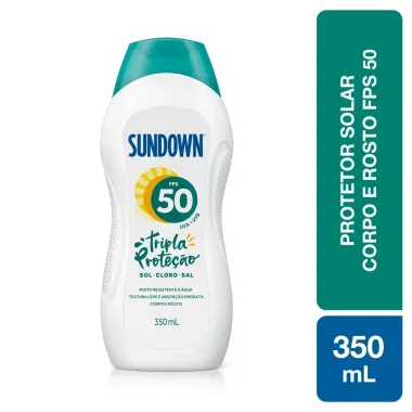 Protetor Solar Sundown Praia e Piscina FPS 50 Lo&ccedil;&atilde;o 350ml