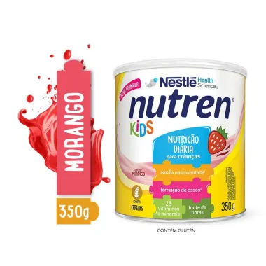 Nutren Kids Morango Complemento Alimentar Lata com 350g