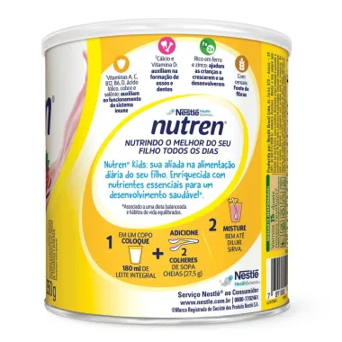 Nutren Kids Morango Complemento Alimentar Lata com 350g