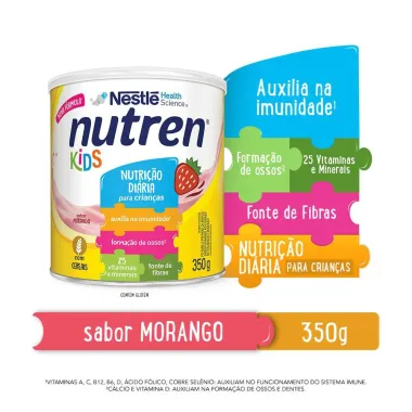 Nutren Kids Morango Complemento Alimentar Lata com 350g