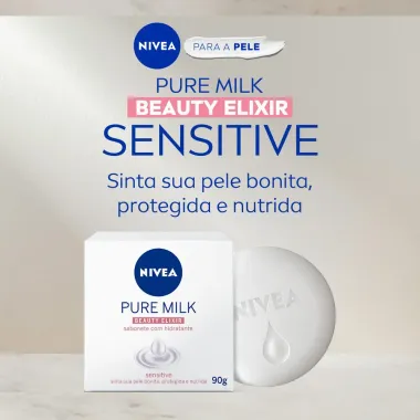 Sabonete em Barra Hidratante Nivea Pure Milk Sensitive 90g