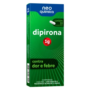 Dipirona Monoidratada 1g Neo Qu&iacute;mica Gen&eacute;rico com 10 Comprimidos