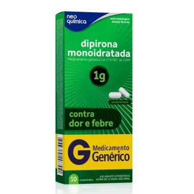 Dipirona Sódica 1g Neo Química Genérico com 10 Comprimidos