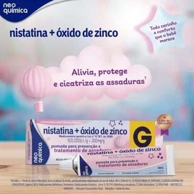 Nistatina + Óxido de Zinco Neo Química Genérico Pomada com 60g