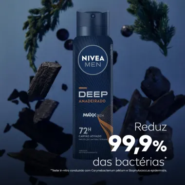 Desodorante Nivea Men Deep Amadeirado Aerosol Antitranspirante 48h 150ml