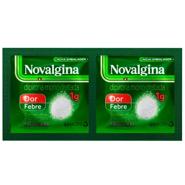 Nolvagina 1g Dor e Febre Sabor Lim&atilde;o Comprimidos Efervescentes com 2 Unidades