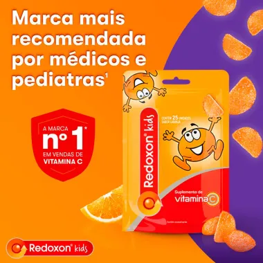 Redoxon Kids Vitamina C Sabor Laranja com 25 Gomas