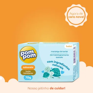 Sabonete em Barra Infantil Pom Pom Lo&ccedil;&atilde;o Hidratante 70g