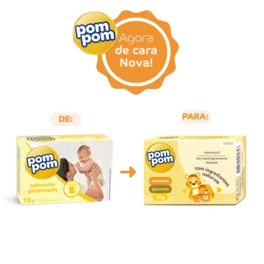 Sabonete em Barra Pom Pom Glicerina 70g