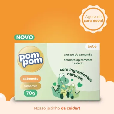 Sabonete Infantil Pom Pom Camomila e Erva Cidreira 80g