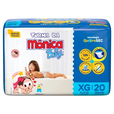 Fralda Turma da Mônica Baby Jumbo Tamanho XG 20 Unidades