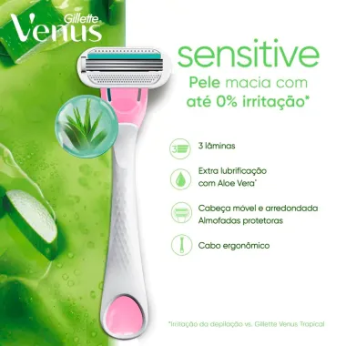Aparelho de Depilação Gillette Venus Sensitive Descartável 2 Unidades