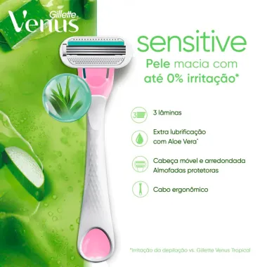 Aparelho de Depilação Gillette Venus Sensitive Descartável 2 Unidades