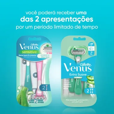 Aparelho de Depila&ccedil;&atilde;o Gillette Venus Sensitive Descart&aacute;vel 2 Unidades