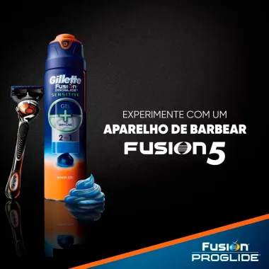 Gel de Barbear Gillette Fusion ProGlide 2 em 1 Hidratante 200ml