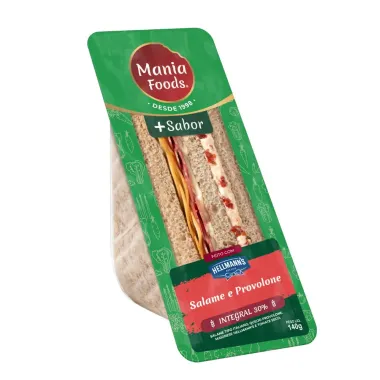 Sandu&iacute;che Mania Lanches Natural Light Salame Provolone