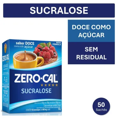 Adoçante em Pó Zero Cal Sucralose com 50 Sachês de 600mg cada