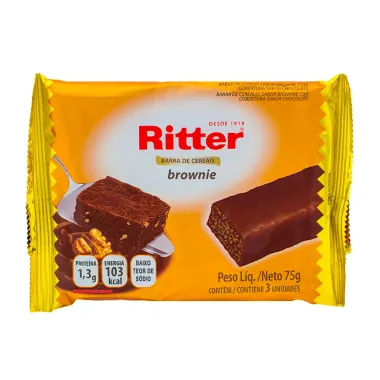 Barra de Cereais Ritter Brownie com 3 Unidades de 25g cada