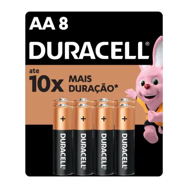 Pilha Duracell AA Alcalina 8 Unidades