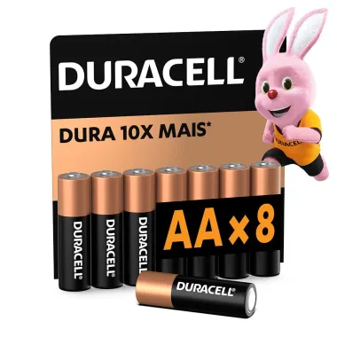 Pilha Duracell AA Alcalina 8 Unidades