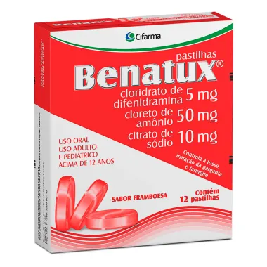 Benatux Pastilhas Sabor Framboesa com 12 Unidades